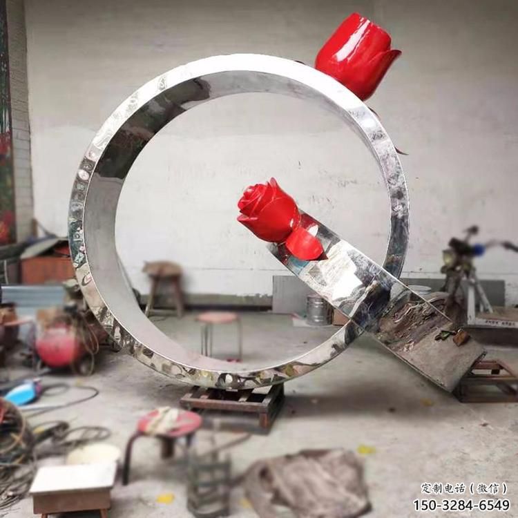 戒指雕塑厂，城市公园摆件，大型戒指雕塑制作