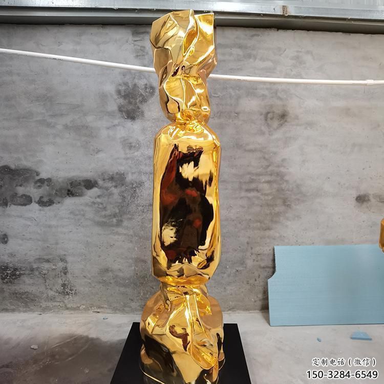 糖果雕塑厂，电镀工艺制作，广场不锈钢糖果雕塑