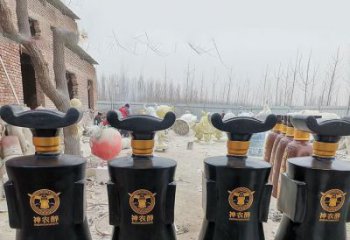 仿古酒瓶雕塑厂家，玻璃钢酒瓶雕塑制作