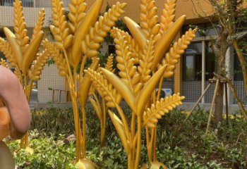 园林水稻雕塑厂 田间彩绘雕塑制作厂家 仿真摆件