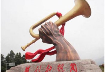 风景区号角雕塑 售楼处广场雕塑 烤漆摆件