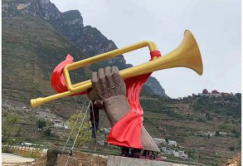 广场号角雕塑 公园仿真雕塑 抽象摆件