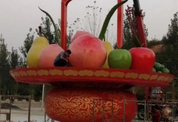 抽象果篮雕塑 店门口彩绘雕塑 步行街摆件
