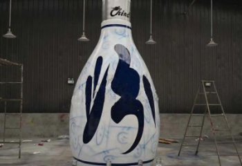 店门口瓶子雕塑 创意酿酒雕塑 仿真摆件