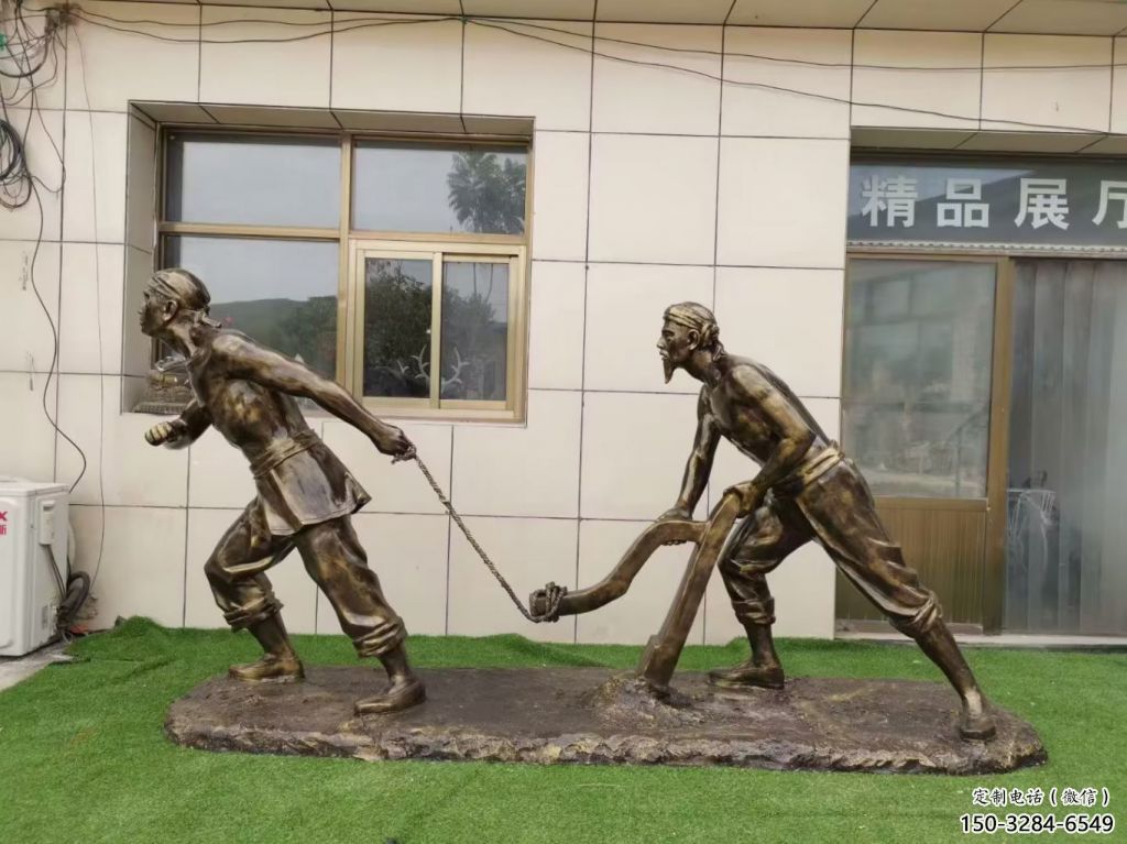 庭院农耕牛雕塑效果图 城市古铜色雕塑 动物小品制作 庭院农耕牛雕塑效果图 城市古铜色雕塑 动物小品制作