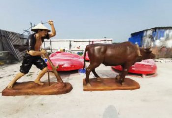 大型农耕牛雕塑制作 步行街宣传雕塑 仿真雕塑摆件