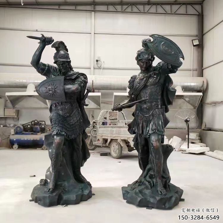 古铜色武士雕塑 大型城市雕塑 商业街摆件 古铜色武士雕塑 大型城市雕塑 商业街摆件