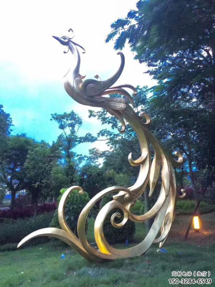 古铜色凤凰雕塑加工 大型城市雕塑 商业街摆件 古铜色凤凰雕塑加工 大型城市雕塑 商业街摆件