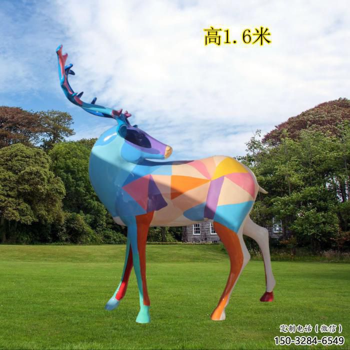 指用小鹿雕塑 风景区几何雕塑 广场小品