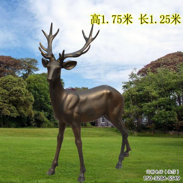 定制小鹿雕塑小品 商业街广场雕塑 古铜色摆件 定制小鹿雕塑小品 商业街广场雕塑 古铜色摆件