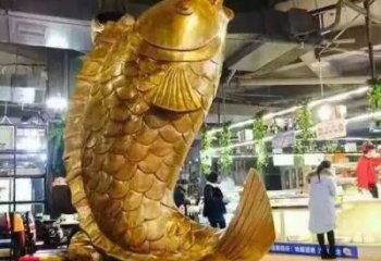 风景区鲤鱼铜雕塑厂家 售楼处广场雕塑 仿古摆件