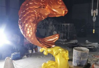 水景鲤鱼雕塑厂家 风景区几何雕塑 广场小品