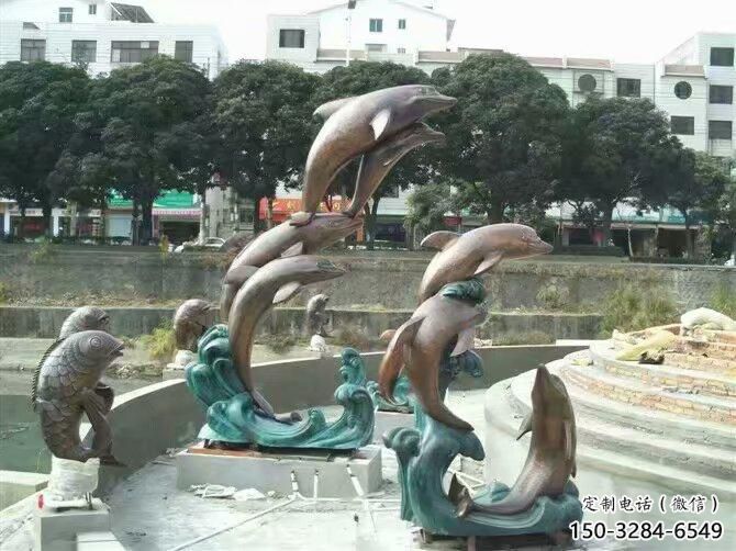 古铜色海豚铜雕塑厂家 大型城市雕塑 商业街摆件 古铜色海豚铜雕塑厂家 大型城市雕塑 商业街摆件