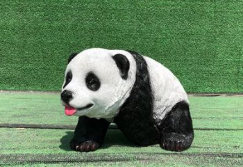 广场玻璃钢熊猫雕塑厂家 公园仿真雕塑 抽象摆件