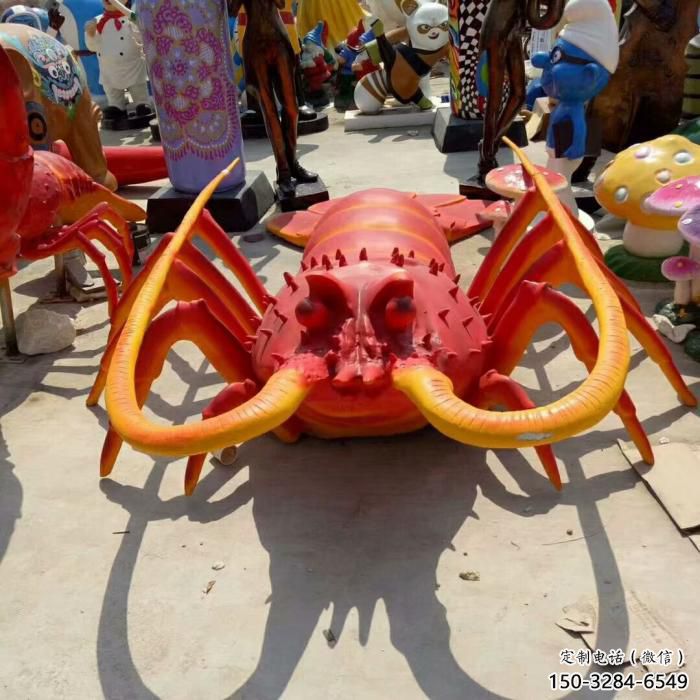 广场玻璃钢龙虾雕塑 公园仿真雕塑 抽象摆件 广场玻璃钢龙虾雕塑 公园仿真雕塑 抽象摆件
