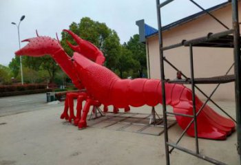 抽象玻璃钢龙虾雕塑 店门口彩绘雕塑 步行街摆件