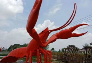 玻璃钢几何龙虾雕塑 庭院仿真雕塑 彩绘摆件