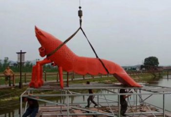 售楼处玻璃钢龙虾雕塑 仿真雕塑 海洋生物摆件
