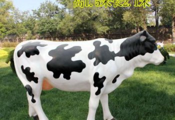 玻璃钢创意奶牛雕塑 步行街店门口雕塑 影视剧小品