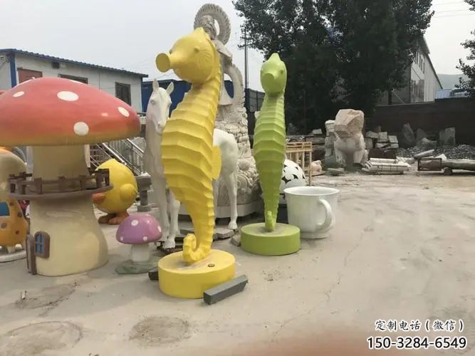 大型玻璃钢海马雕塑 商业街广场雕塑 古铜色摆件 大型玻璃钢海马雕塑 商业街广场雕塑 古铜色摆件