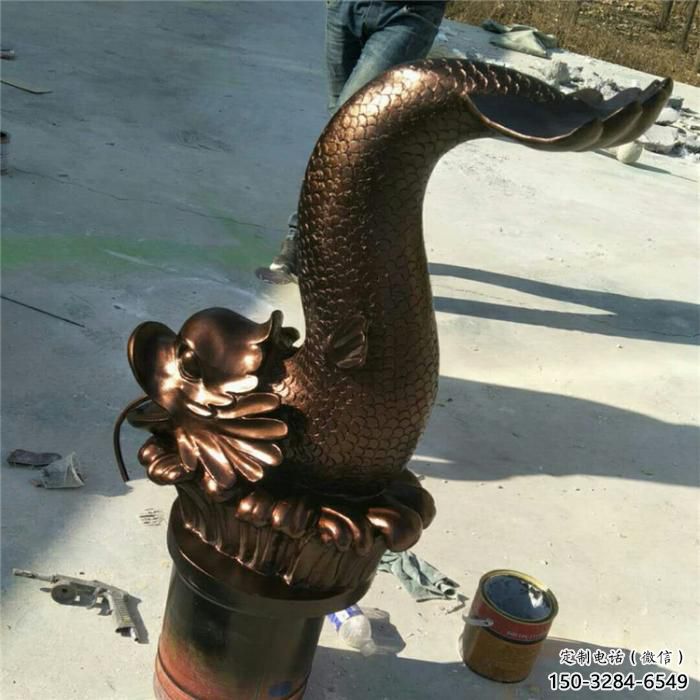 古铜色金鱼铜雕塑 大型城市雕塑 商业街摆件