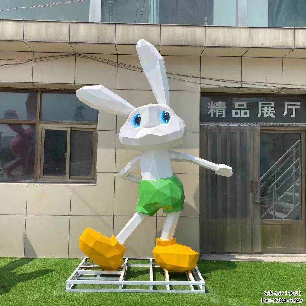 不锈钢彩绘兔子雕塑 仿真雕塑 步行街摆件 不锈钢彩绘兔子雕塑 仿真雕塑 步行街摆件