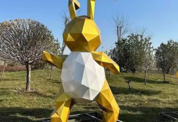 不锈钢切面兔子雕塑 风景区仿真雕塑 广场小品