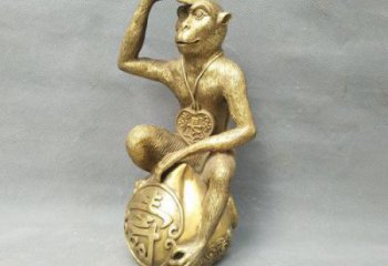 铜猴子雕塑厂家，公园景观雕塑，动物小品