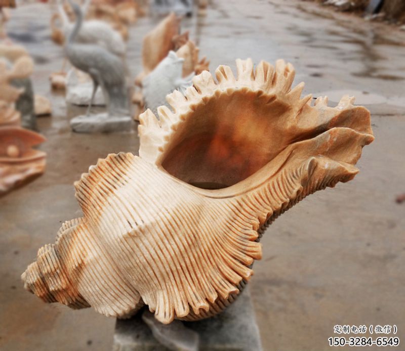 贝壳雕塑，玻璃钢贝壳雕塑，海洋生物雕塑摆件 (3)