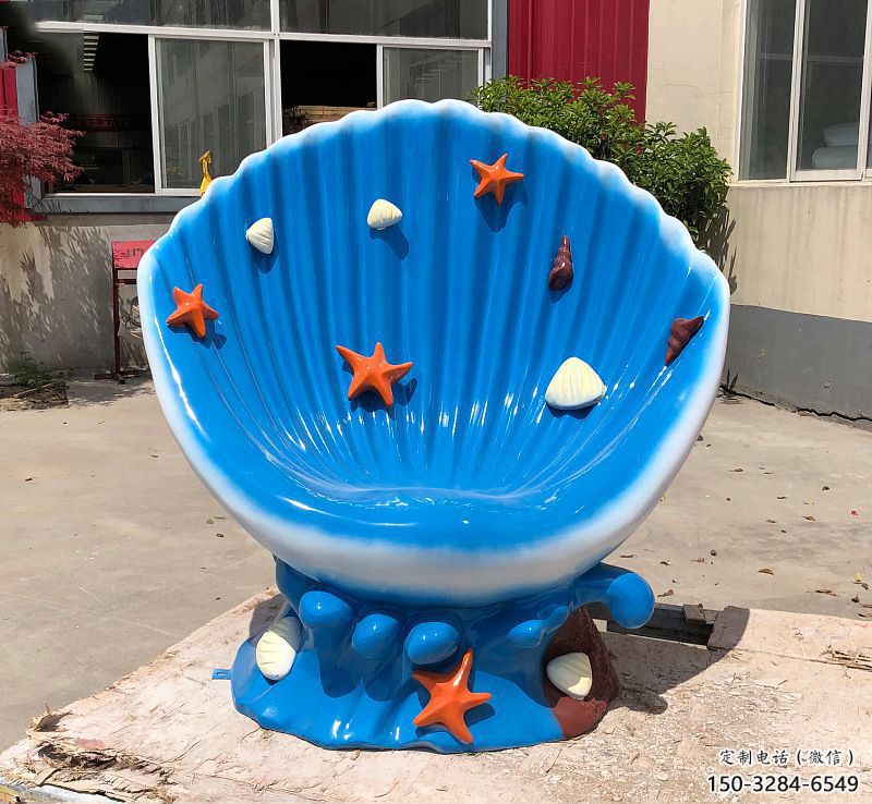 贝壳雕塑，玻璃钢贝壳雕塑，海洋生物雕塑摆件 (7)