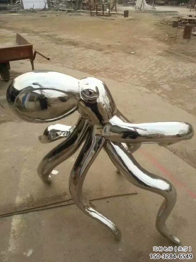 不锈钢章鱼雕塑厂家，镜面动物，海洋生物小品 (2)