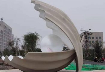 创意不锈钢贝壳雕塑 步行街店门口雕塑  景观小品