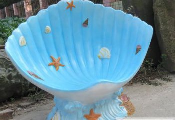 贝壳雕塑，玻璃钢贝壳雕塑，海洋生物雕塑摆件 (1)