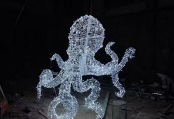 酒店不锈钢章鱼雕塑 庭院仿真雕塑 彩绘小品