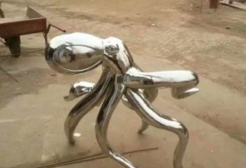 不锈钢章鱼雕塑厂家，镜面动物，海洋生物小品 (1)