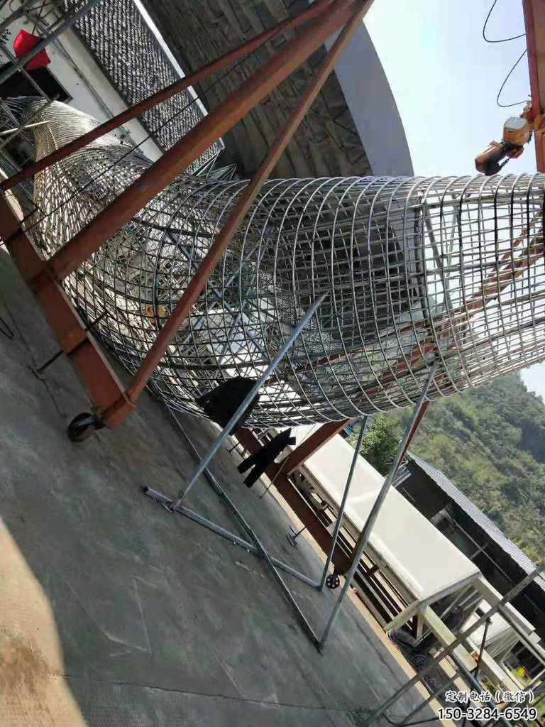 镂空鲸鱼雕塑，不锈钢鲸鱼雕塑，公园景观小品 (3)