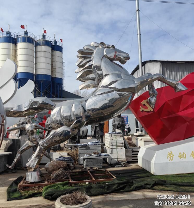 骏马雕塑厂家 风景区几何雕塑 广场雕塑小品 骏马雕塑厂家 风景区几何雕塑 广场雕塑小品