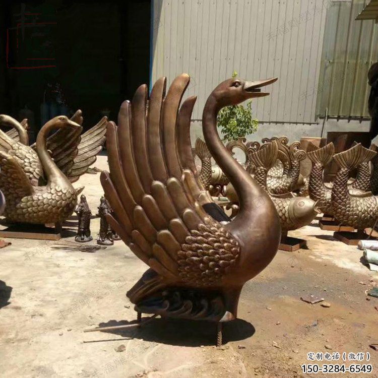 鸭子雕塑厂家，仿真动物， 公园广场街头摆件 (15)