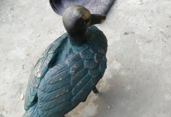 铜鸭子雕塑厂家，仿古工艺，公园广场动物摆件 (5)