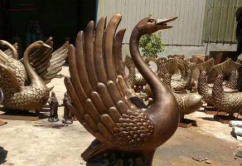 鸭子雕塑厂家，仿真动物， 公园广场街头摆件 (15)