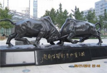 不锈钢水牛雕塑，田间景观小品，抽象几何原理 (12)