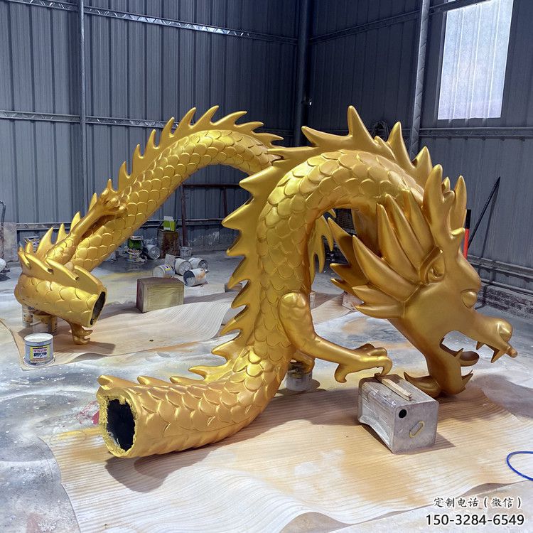 龙形铜雕塑，铸铜工艺，大型动物雕塑制造商 (2)