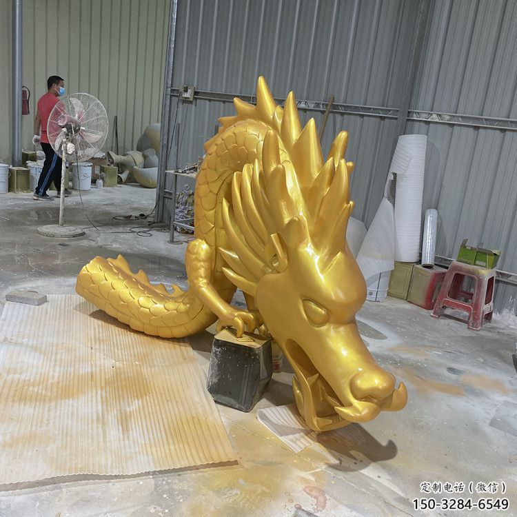 龙形铜雕塑，铸铜工艺，大型动物雕塑制造商 (4)