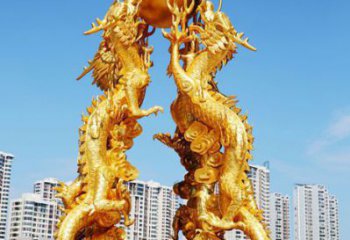 龙形铜雕塑，铸铜工艺，大型动物雕塑制造商 (6)