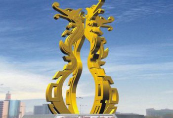 不锈钢龙形雕塑，大型动物景观，烤漆工艺制作 (2)