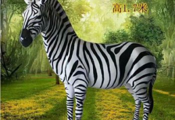 斑马雕塑制作，仿真彩绘工艺，公园广场街头雕塑
