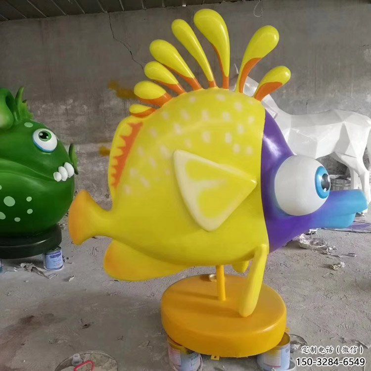 抽象剑鱼雕塑，户外街头雕塑，海洋生物雕塑