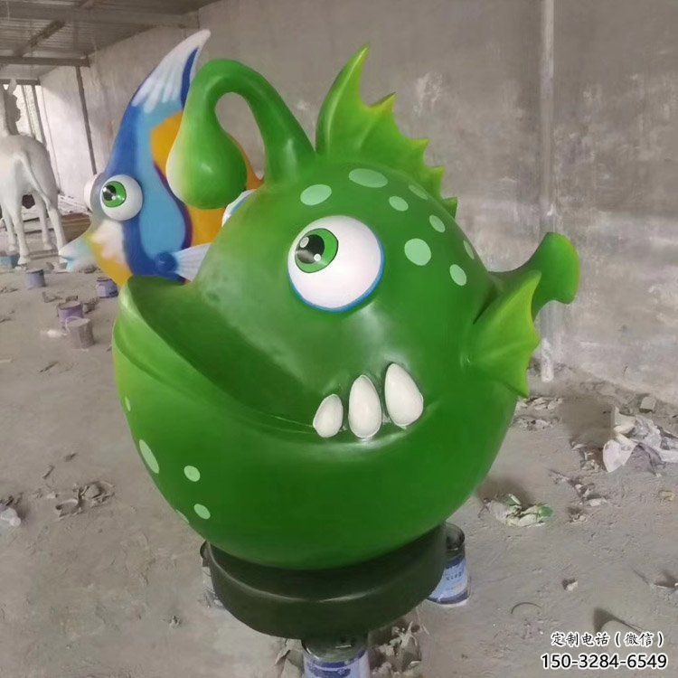广场剑鱼雕塑，户外街头雕塑，海洋生物雕塑