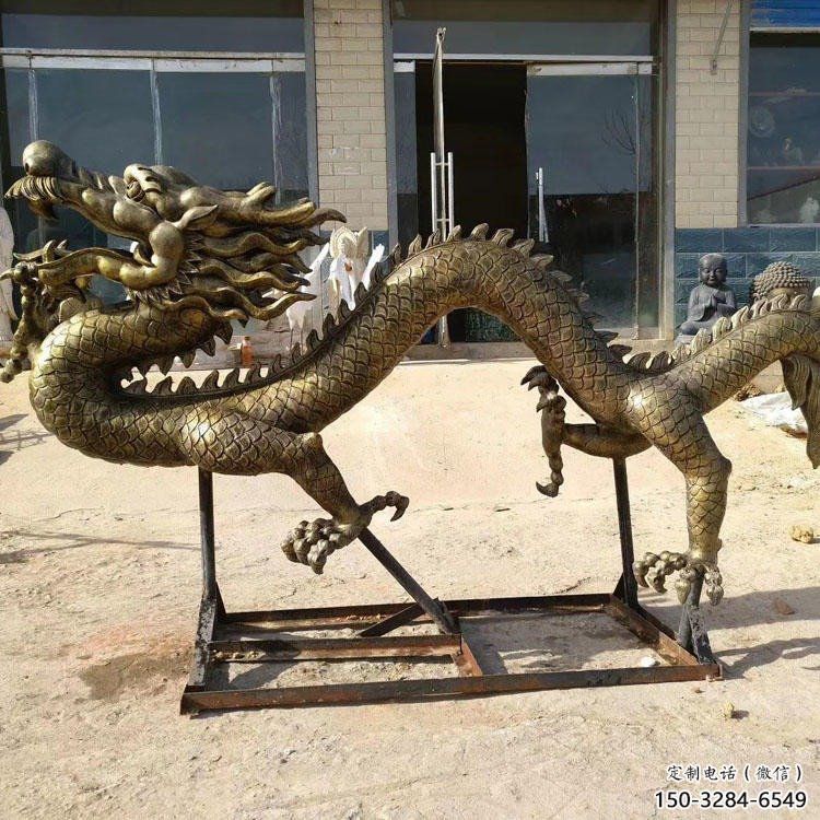 大型龙头雕塑，黄铜材质，公园园林摆件