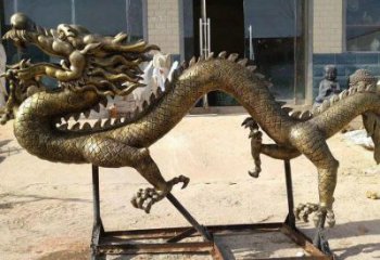 大型龙头雕塑，黄铜材质，公园园林摆件